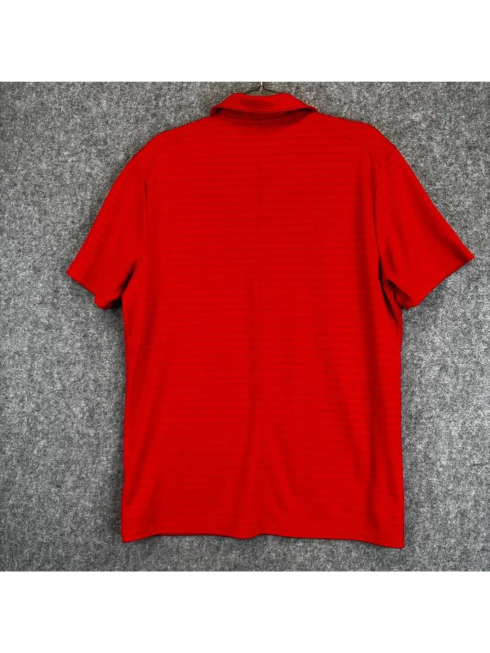 Nike Dri-Fit Men’s Size Large Golf Polo Shirt Polyester Red Striped EUC